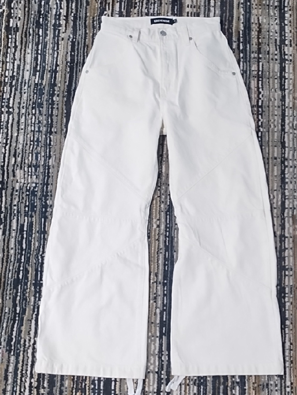 Frame Denim White Wide-Leg Panel Jeans